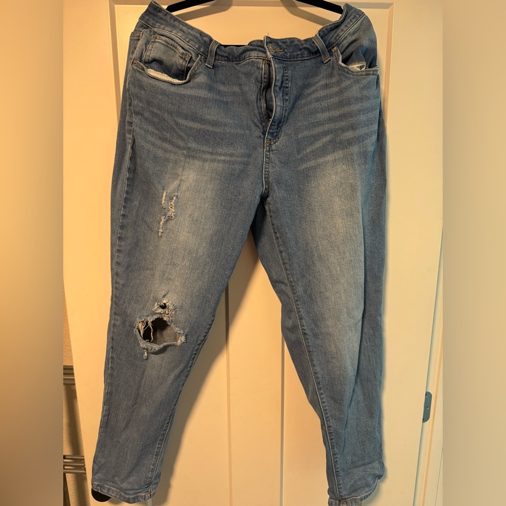 Time and Tru Light Blue Distressed Boyfriend Jeans